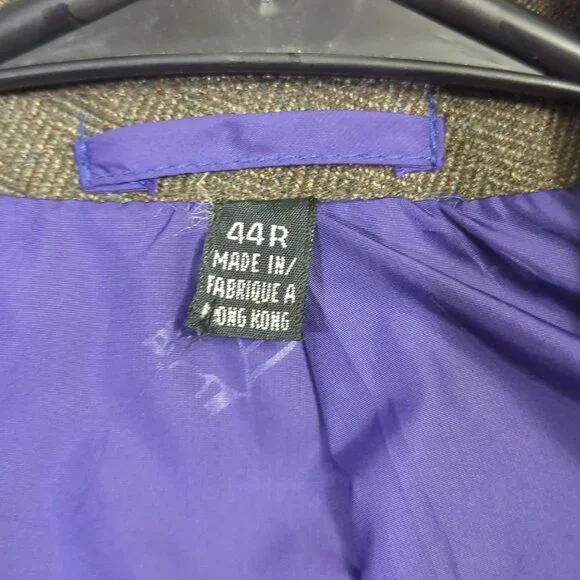 Patagonia VTG Sports Coat Men's 44R Brown Half Lined Herringbone Tweed Stretch - Picture 4 of 16